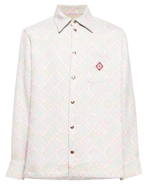 Casablanca White Logo-Appliqué Monogram-Jacquard Jacket for men