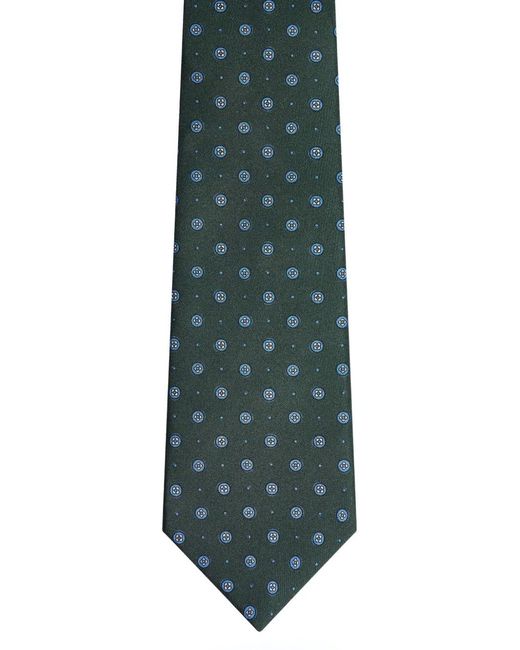 Fursac White Patterned-Design Tie for men