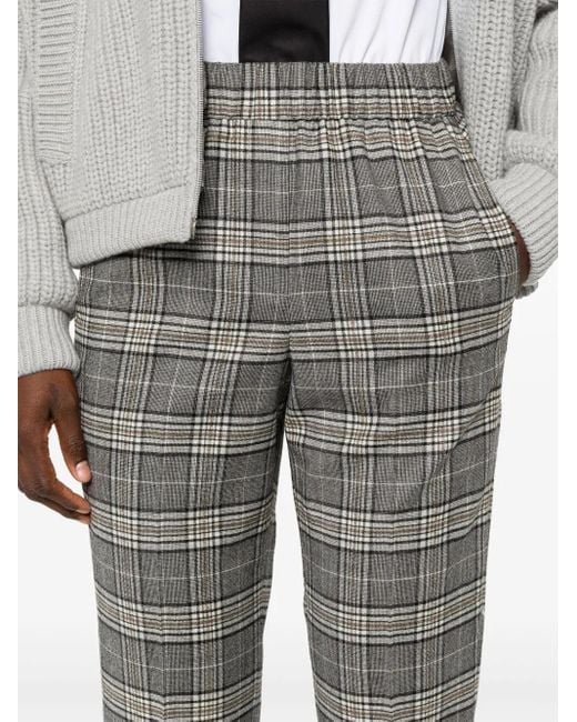 Peserico Gray Check Trousers