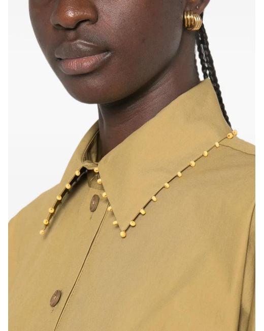 Zimmermann Yellow Mahon Cut-Out Embroidered Shirt