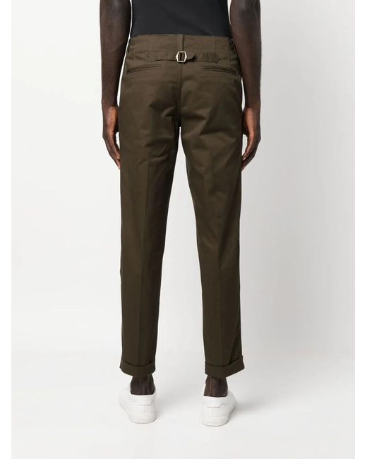 PT Torino Gray Buckle-Detail Cropped Trousers for men