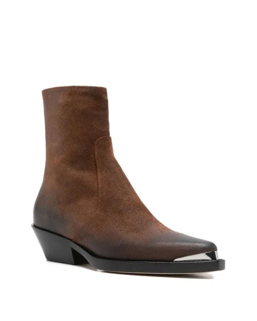 Dondup Brown 50Mm Pointed-Toe Zip Boots