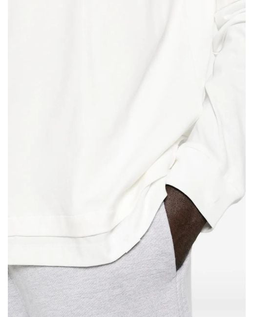 Woc White Layered-Sleeve Crew-Neck T-Shirt for men