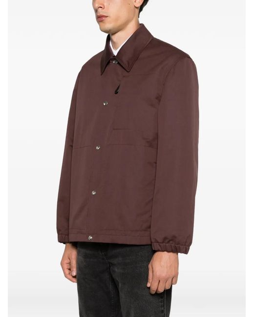 Jil Sander Brown Press-Stud Jacket for men