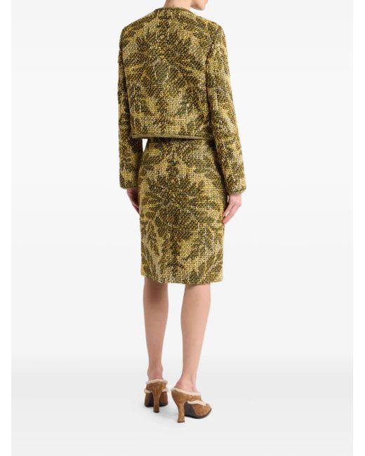 Etro Green Basketweave Jacquard Jacket