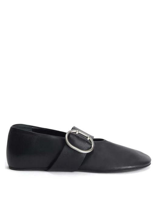 Jil Sander Blue Leather Ballet Flats