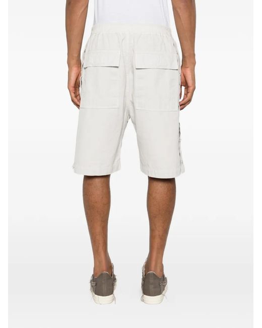 Rick Owens White Bermuda Wide Pusher À Taille Élastique for men