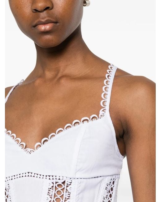 Charo Ruiz White Robe Gardenia En Dentelle À Empiècements
