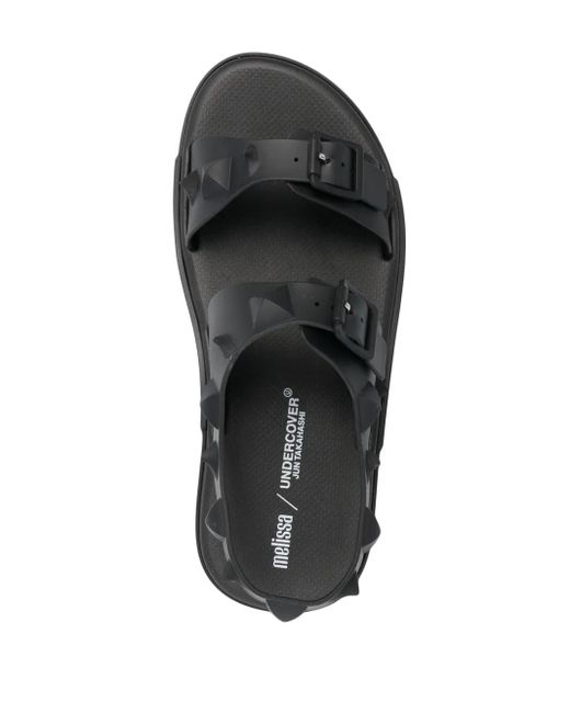 Melissa Black Spike-Stud Flat Sandals
