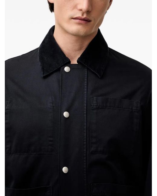 Marc O' Polo Black Corduroy-Collar Patch-Pocket Jacket for men