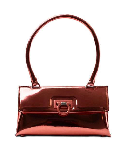Ferragamo Red Top Handle Shoulder Bag