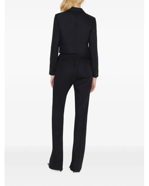 Elisabetta Franchi Blue Wool Cropped Jacket