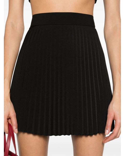 Nissa Black Mid-rise Pleated Mini Skirt