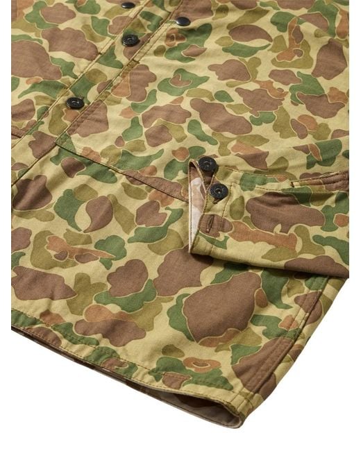 Fortela Green Camouflage Front-Pocket Overshirt for men