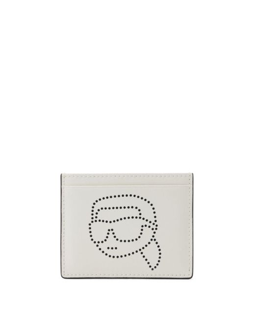Karl Lagerfeld White K/ikonik 2.0 Card Holder