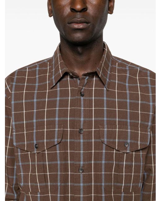 Filson Brown Plaid-check Cotton Shirt for men