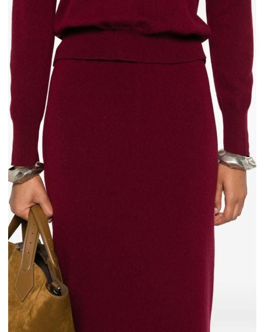 Daniele Fiesoli Midi-Kokerrok Van Merino-Kasjmierblend in het Red