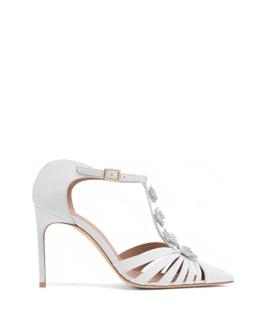 Malone Souliers White Jennifer Floral-Detail Sandals