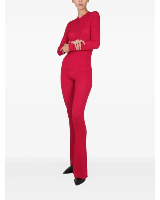 DSquared² Red Button Ribbed Sweater