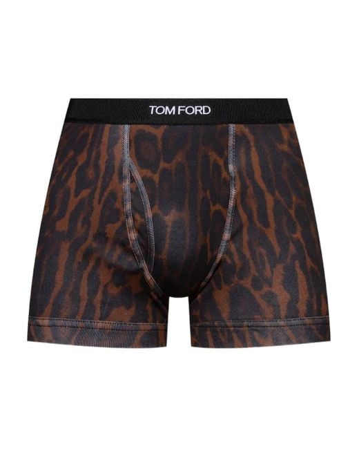 Tom Ford Black Leopard-Print Boxers for men