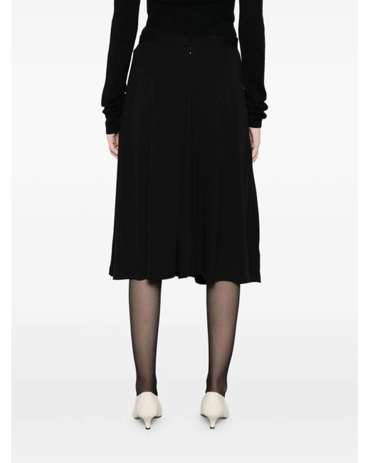Totême Black Fluid Midi Skirt