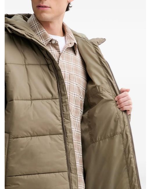 Vans Brown Hooded Quilted Jacket for men