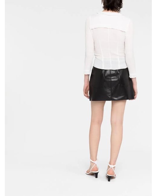 Isabel Marant White Georgia Ruffled Semi-Sheer Blouse