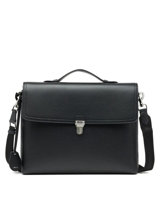 Bally Black Capitol Grained Leather Briefcase for men