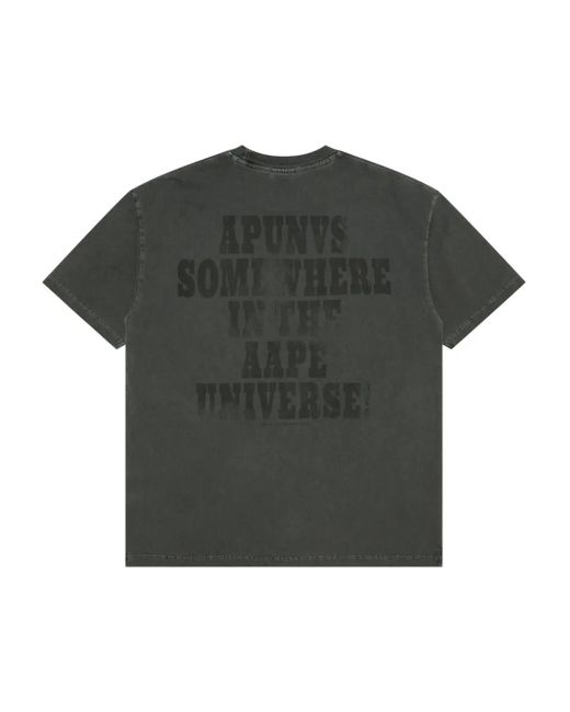 Aape By A Bathing Ape Gray Graphic-Print Cotton T-Shirt for men