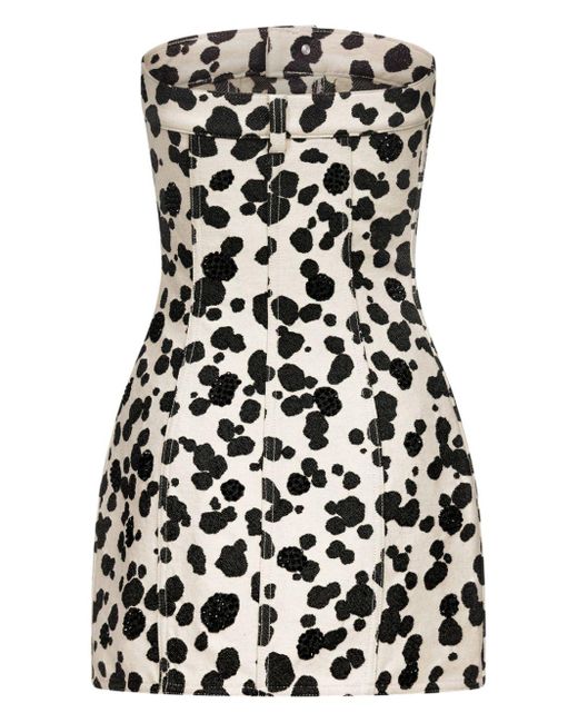 Area Black Dalmatian-jacquard Denim Mini Dress
