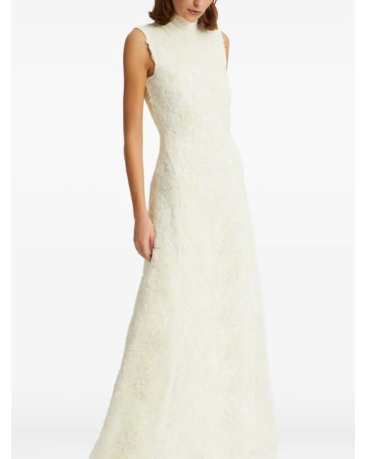ROTATE BIRGER CHRISTENSEN White Flower Mesh Maxi Dress