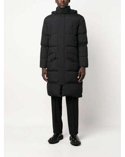 Herno Black Padded Hooded Down Coat for men