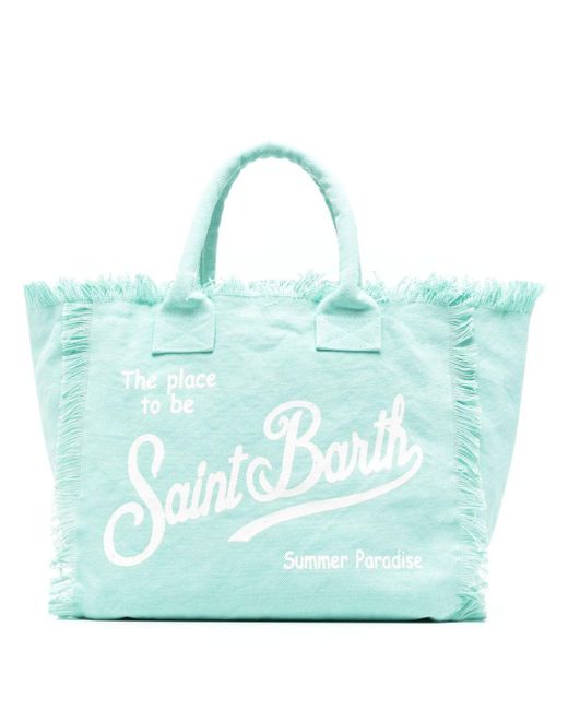 Mc2 Saint Barth Vanity Canvas Beach Bag in het Blue