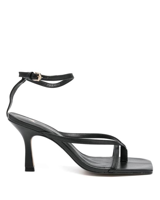 Carrano Black 85Mm Leather Sandals