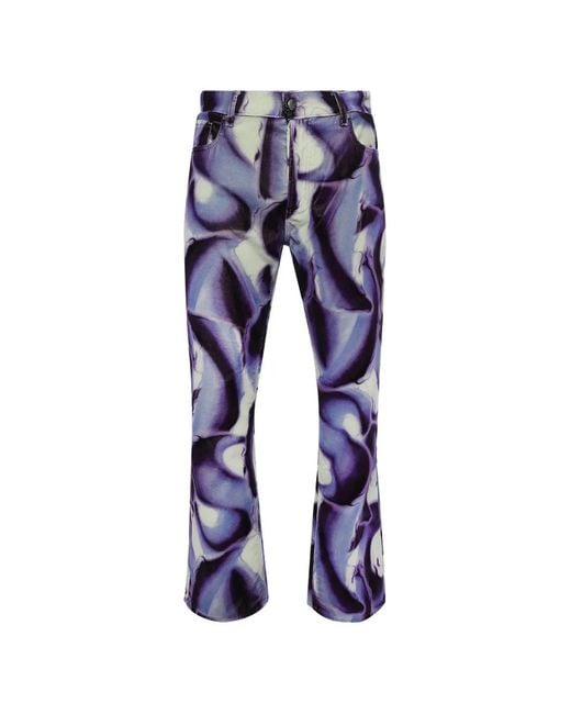 Casella Meyer Blue Allover Trousers for men