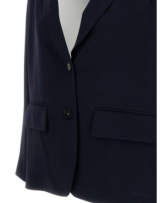 Alberto Biani Blue Two-Button Patch-Pocket Blazer