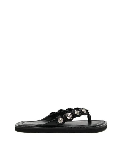 Toga White Leather Sandals