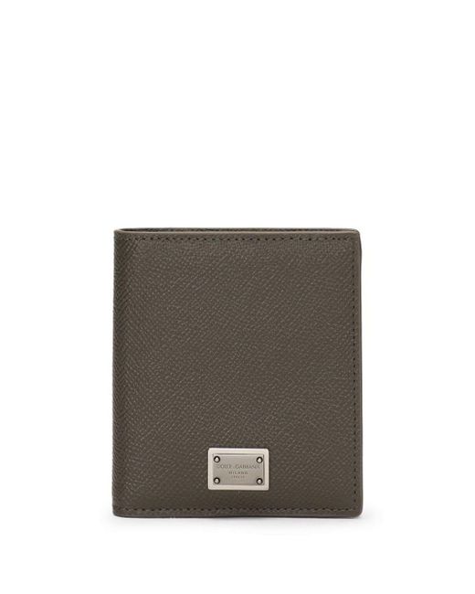 Dolce & Gabbana Gray Logo-plaque Leather Cardholder for men