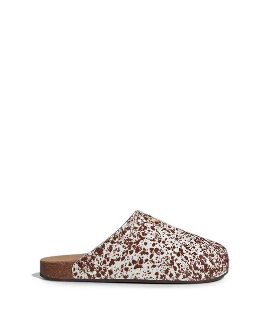 Adidas White Adimule Calf-Hair Slides for men