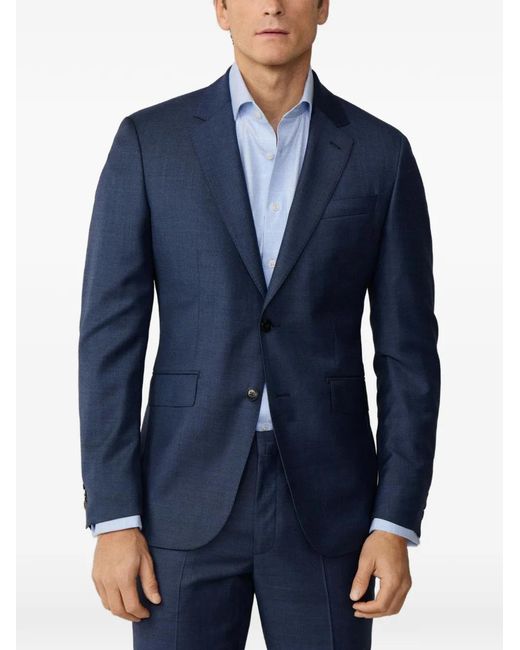 Hackett Blue Sharkskin Wool Suit for men