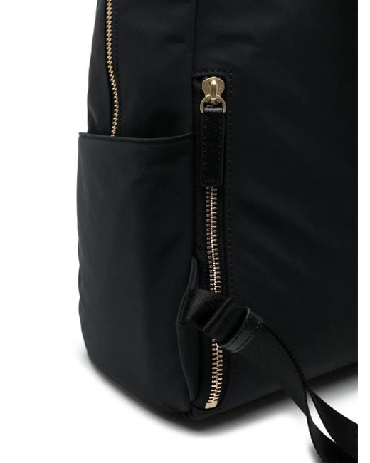 Agnes B. Black Logo-Plaque Adjustable-Straps Backpack