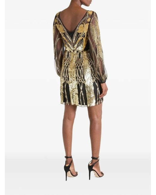 Temperley London Natural Perseus Sequin-Embellished Mini Dress