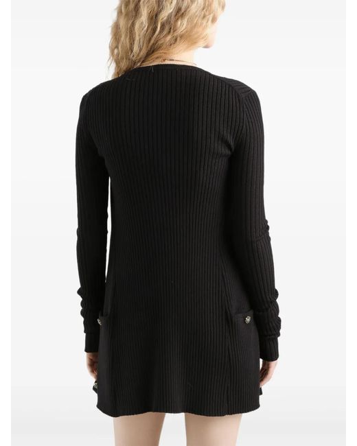 Dolce & Gabbana Black Button Ribbed Jacket