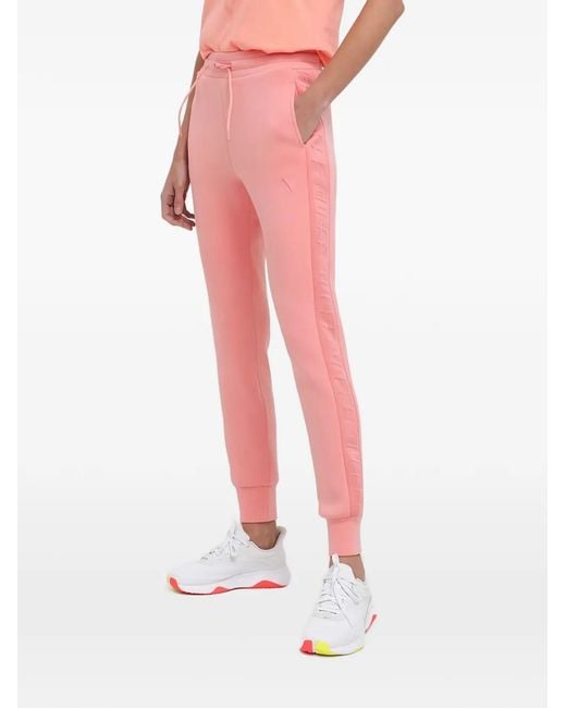 Guess Pink Logo-Embossed Track Pants