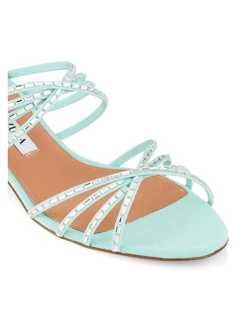 Aquazzura White Tell Me Crystal Sandals