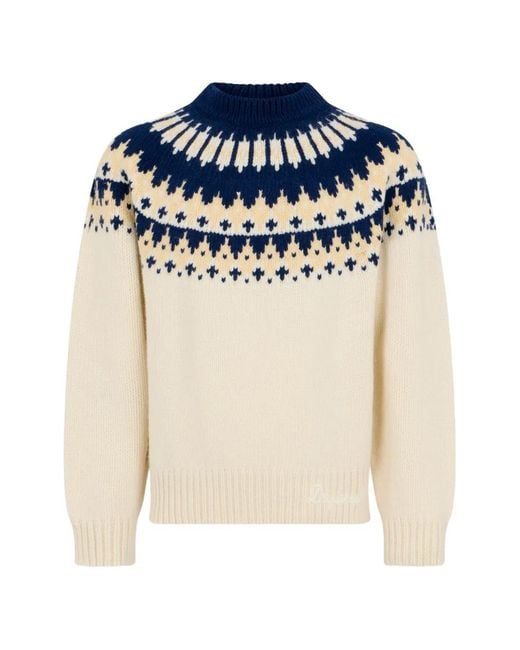 DSquared² Blue Hybrid Chevron Jacquard Pullover for men