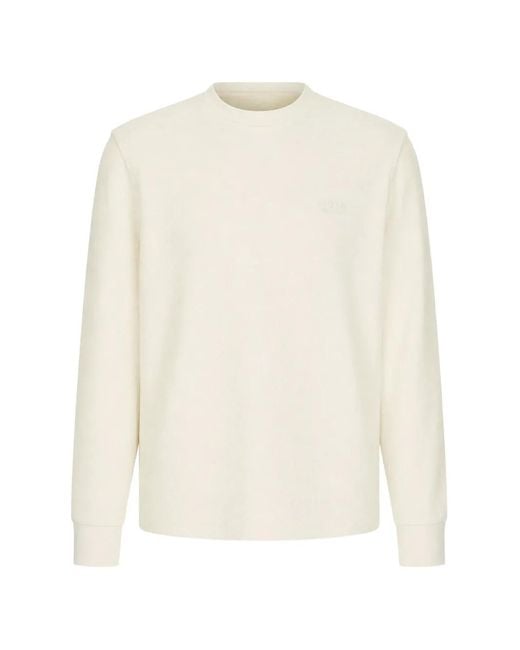 Guess White Crew-Neck Sweater for men