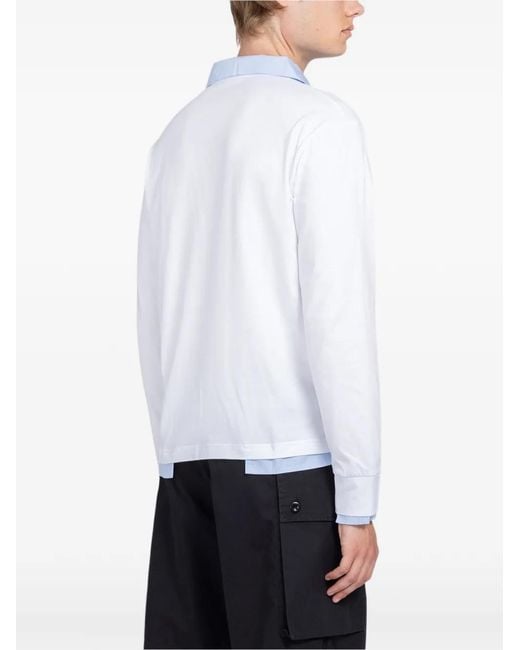 GIMAGUAS White Luis Layered-Detail V-Neck Sweater