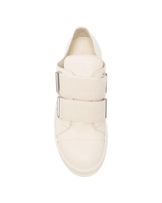 Rick Owens White Touch-Strap Sneakers for men