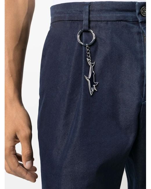 Paul & Shark Blue Logo-Charm Denim Bermuda Shorts for men